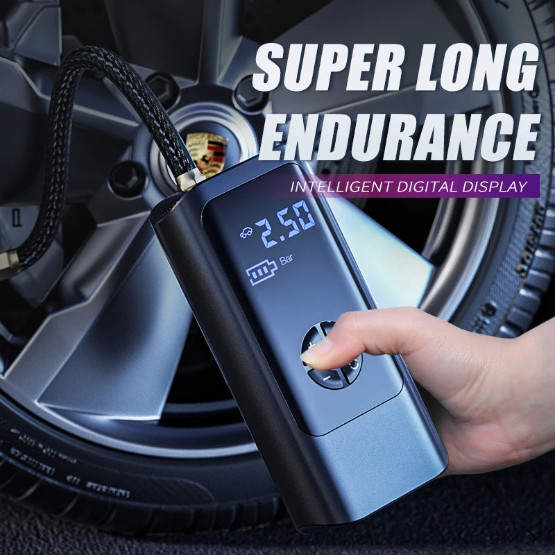 12V Portable Car Air Pump, Wireless Rechargeable Inflator with ABS