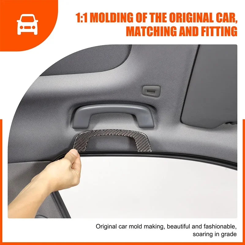 Adesivi per maniglia del tetto in fibra di carbonio morbida per BMW Serie 5 G60
