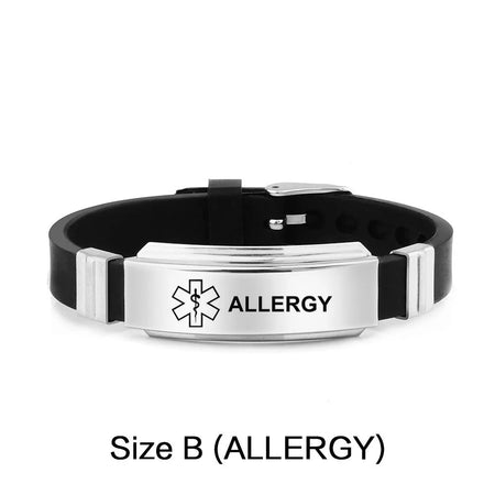 Stainless Steel Medical Alert Bracelet - 15 Styles ALLERGY