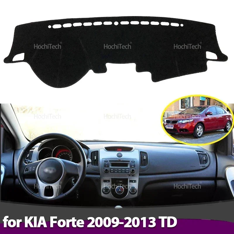 Kojelaudan peite liukumaton kangas Kia Fortelle 2009-2013 musta