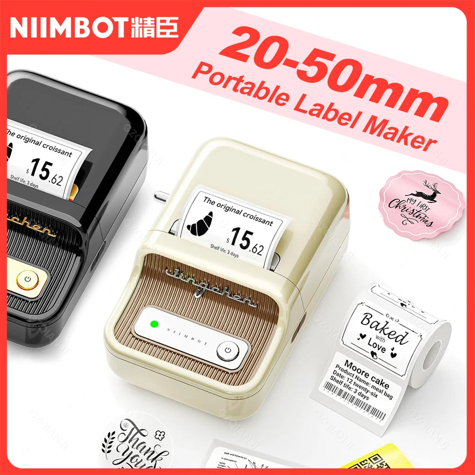 Mini prenosni termalni tiskalnik nalepk s papirnatimi koluti, Bluetooth, brez črnila