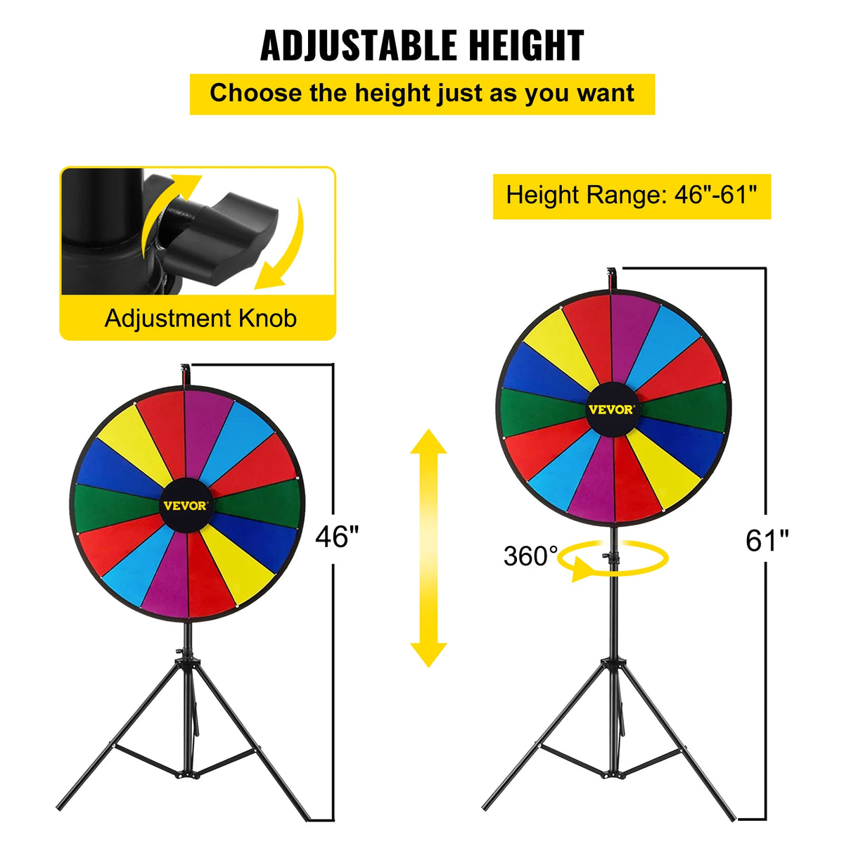 SucceBuy 18 Inch Prize Wheel &ndash; Folding Tripod Stand