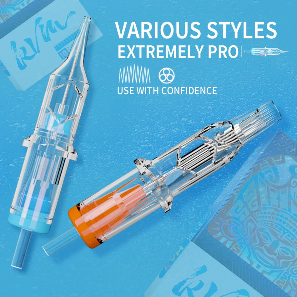 KVM 10Pezzi Ago per Tatuaggio Cartridges Sterile 304 Acciaio Inossidabile