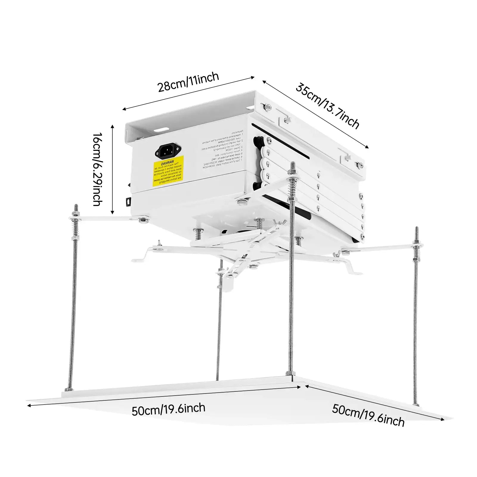 Projector Lift Ceiling Mount &ndash; 22lb Capacity, 24W Remote WHITE / 10 inch / GERMANY