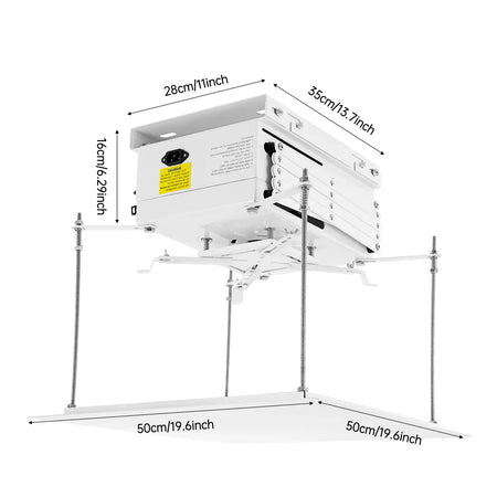 Projector Lift Ceiling Mount &ndash; 22lb Capacity, 24W Remote WHITE / 10 inch / GERMANY