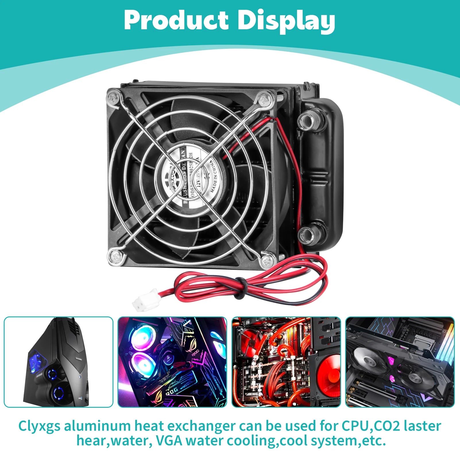 SXDOOL 80mm Aluminium Water Cooling Radiator with Fan for Optimal CPU &amp; VGA Performance