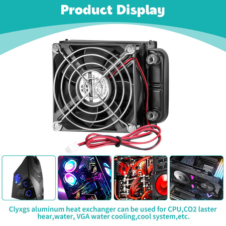 SXDOOL 80mm Aluminium Water Cooling Radiator with Fan for Optimal CPU &amp; VGA Performance