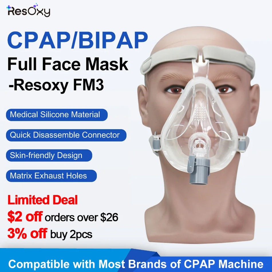 Resoxy FM3 CPAP Full Face Mask &ndash; Anti Snoring Improve Sleep