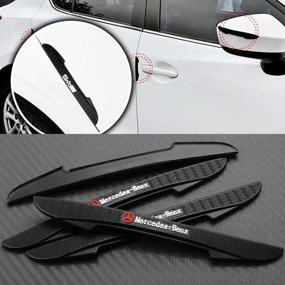 4PCS Black Car Door Edge Guard Protector Strips for Mercedes Benz AMG W204 W205 W211 W212 W213 A S M B C E R G Class