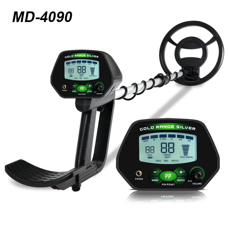 MD-4090 High Sensitivity Underground Metal Detector LCD Metal Detector with 8.5&rdquo; High Quality Waterproof Search Coil Adjustable MD-4090