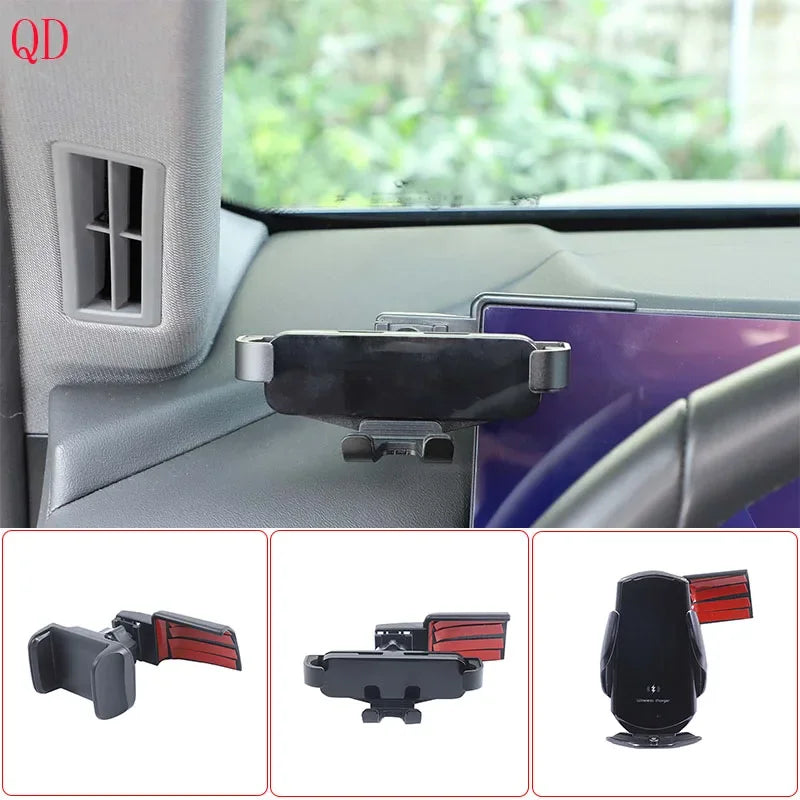 Supporto per telefono ABS nero sinistro cruscotto BMW Serie 5 G60 2024