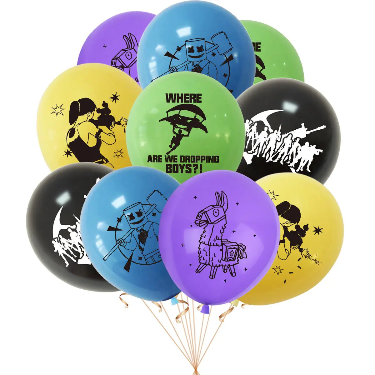 Fortnition Themed Birthday Party Supplies - Cartoon Alpaca &amp; Llama Decorations Balloons-12pcs / CHINA