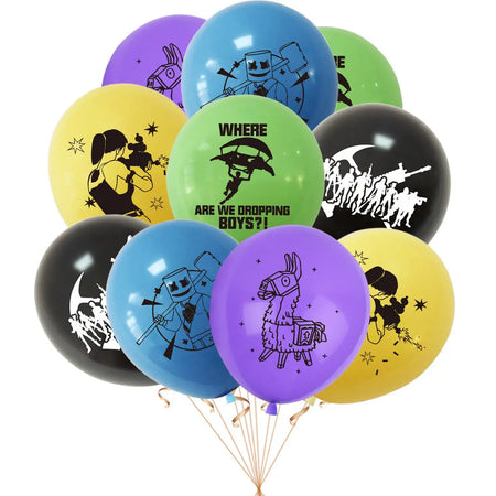 Fortnition Themed Birthday Party Supplies - Cartoon Alpaca &amp; Llama Decorations Balloons-12pcs / CHINA