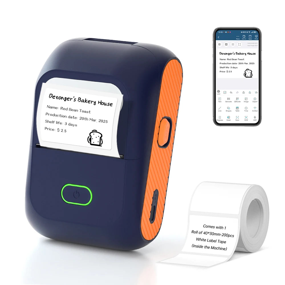 Detonger DP26 Portable Thermal Label Printer &ndash; Bluetooth DP26B-40X30W