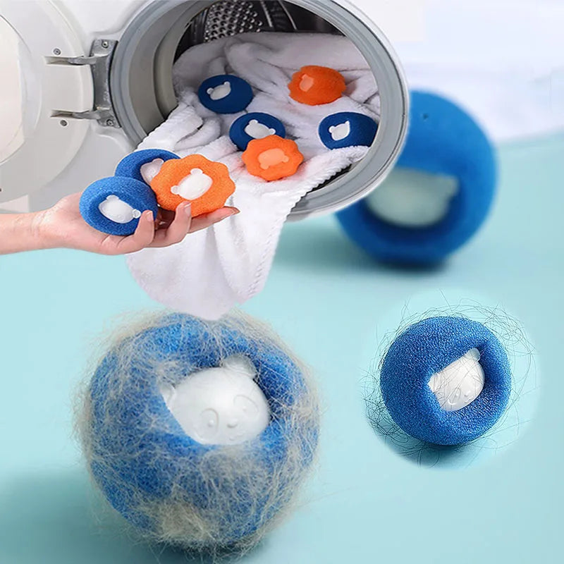 🟠 1-5pcs Pet Hair Remover Reusable Ball Laundry Washing Machine Filter Wool Sticker Cat Hair Remover Pet Fur Lint Catcher Home