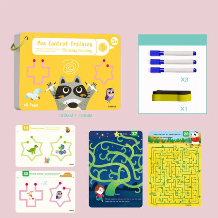 Montessori Tracing Workbook for Early Childhood Pen Control - 48 Pages Thinking training