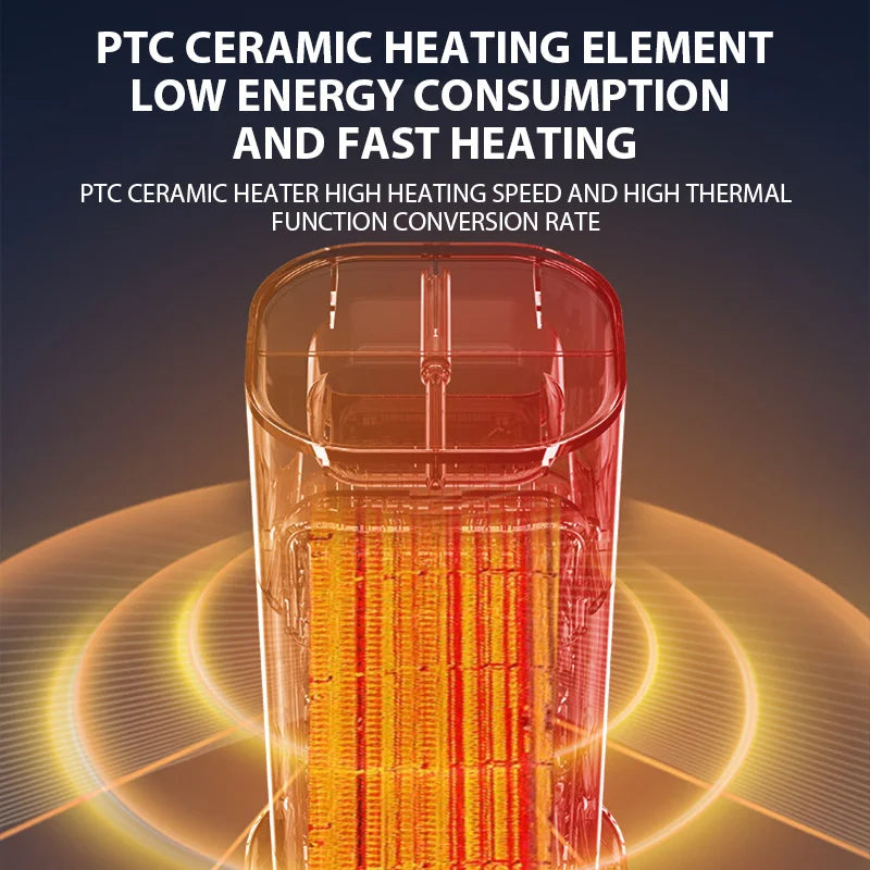 Chauffage de bureau céramique PTC 1300W oscillation à 90 degrés