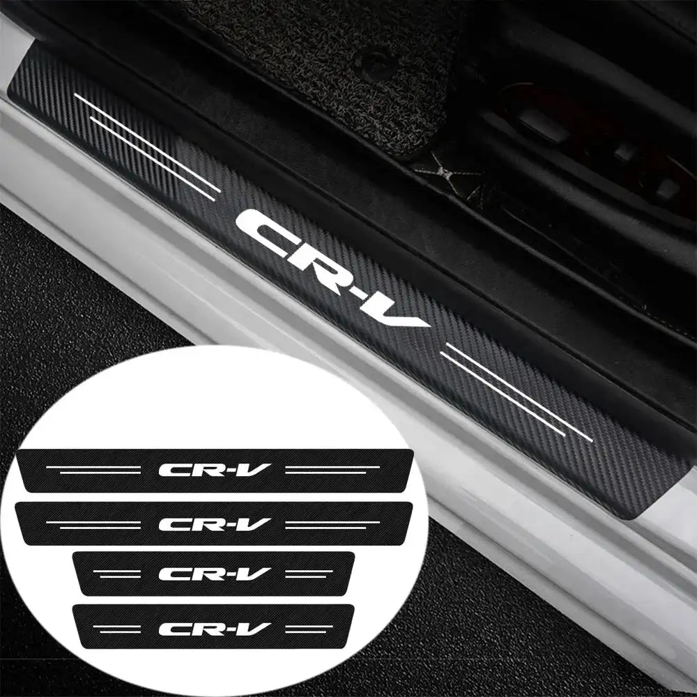 Carbon Fiber Door Sill Protector For Honda CRV HRV Civic