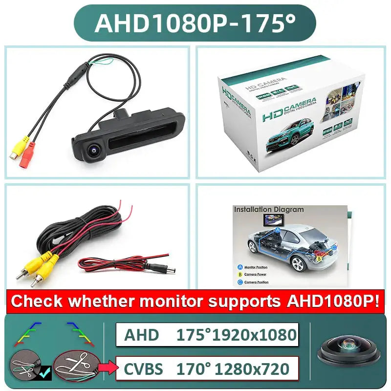 1080P AHD Trunk Handle Rear View Camera 170 Degree Wide Angle For Ford Focus MK3 C-Max by InterCyprus Trading Ltd