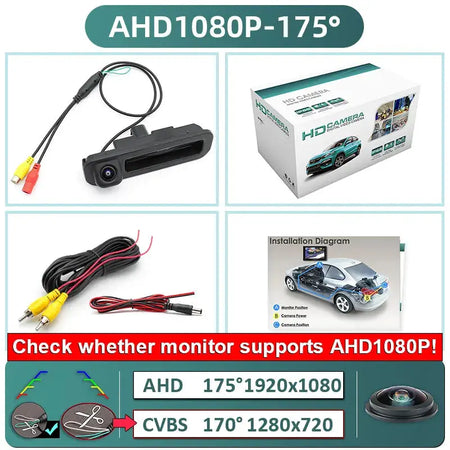 1080P AHD Trunk Handle Rear View Camera 170 Degree Wide Angle For Ford Focus MK3 C-Max by InterCyprus Trading Ltd