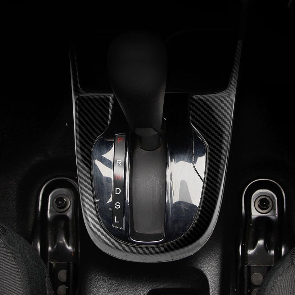 Překrytí panelu řadicí páky pro Honda Fit Jazz 2014-2019, ABS karbonový trim upgrade