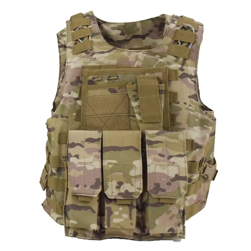 Tactical Airsoft Vest With Molle System - Detachable Bag CP