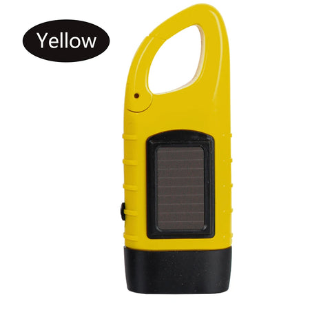 Hand Crank Solar LED Flashlight Lantern for Outdoor Adventures Yellow Shell