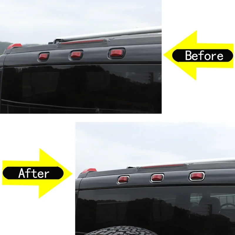 Rostfritt stål silver baklucka ljusram H2 2003 2009