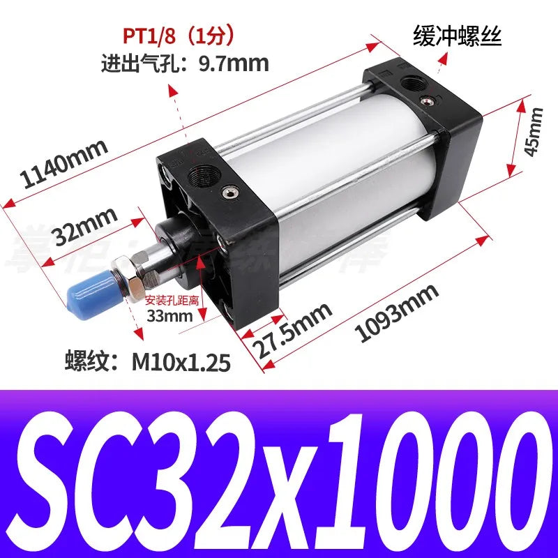 SC32 Pneumatic Actuator &ndash; Double Acting Heavy Duty SC32-1000 Stroke