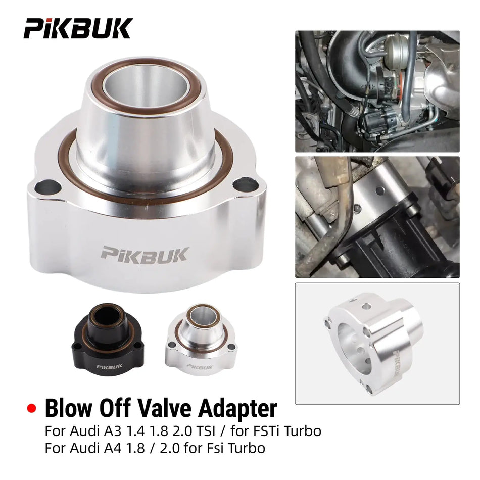 PIKBUK Blow Off Valve Adaptor for VAG FSiT TFSi Bov Adapter For Audi A3 1.4 1.8 2.0 TSI/FSTi Turbo VW Golf Aluminium by InterCyprus Trading Ltd