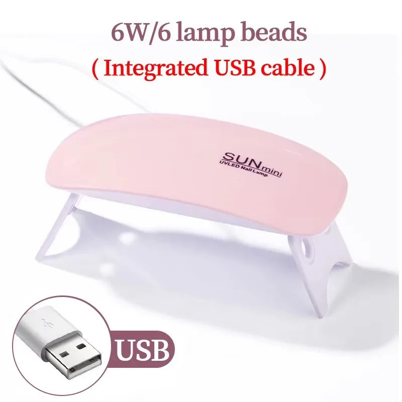 YIKOOLIN 6W UV LED Mini Nail Lamp &ndash; Fast 60s Drying Silver
