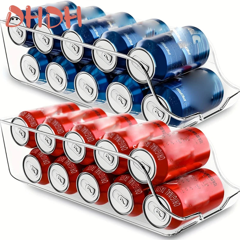 Boîte de rangement en plastique pour réfrigérateur, organisateur de réfrigérateur pour canettes et garde-manger