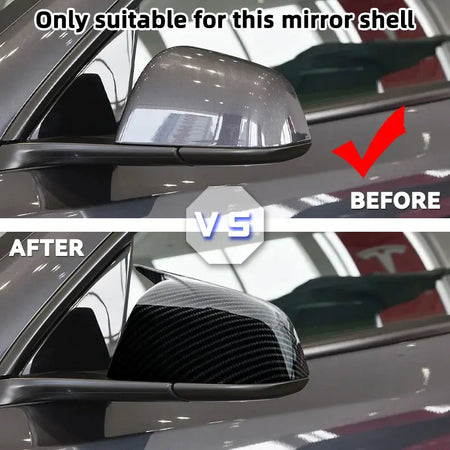 For Tesla Model Y Juniper 2025 ABS High-Quality Horn-Shaped Rearview Mirror Cover Shell Car Accessories by InterCyprus Trading Ltd