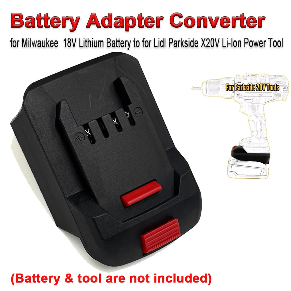 Adaptador de Bateria Conversor de Milwaukee para Ferramenta Elétrica Parkside X20V