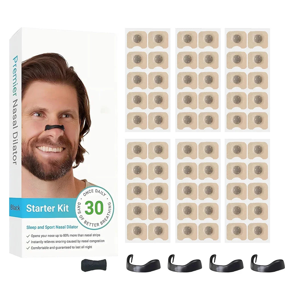 MINISO Nasal Strips Kit - Boost Breathing &amp; Reduce Snoring Black 60Pcs-Set