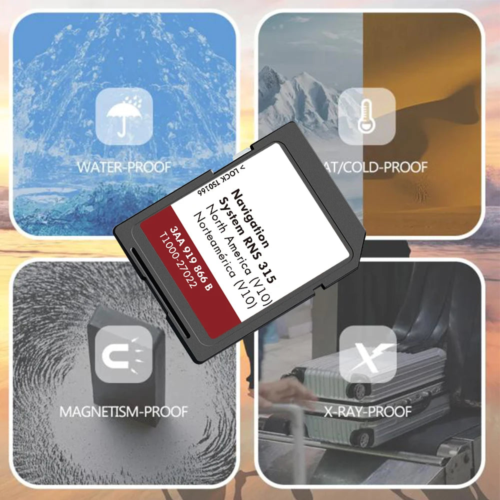 Sat Nav SD GPS Card Navigation RNS315 &ndash; North America Map RNS 315 V10