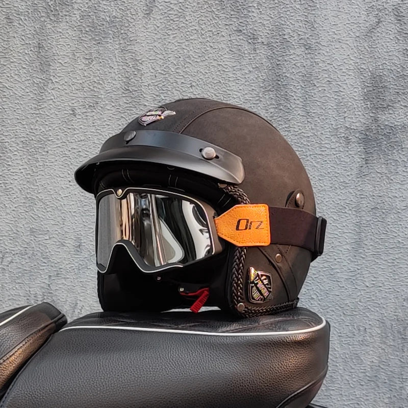 High Quality Retro Motorcycle Half Helmet 3/4PU &ndash; Open Face