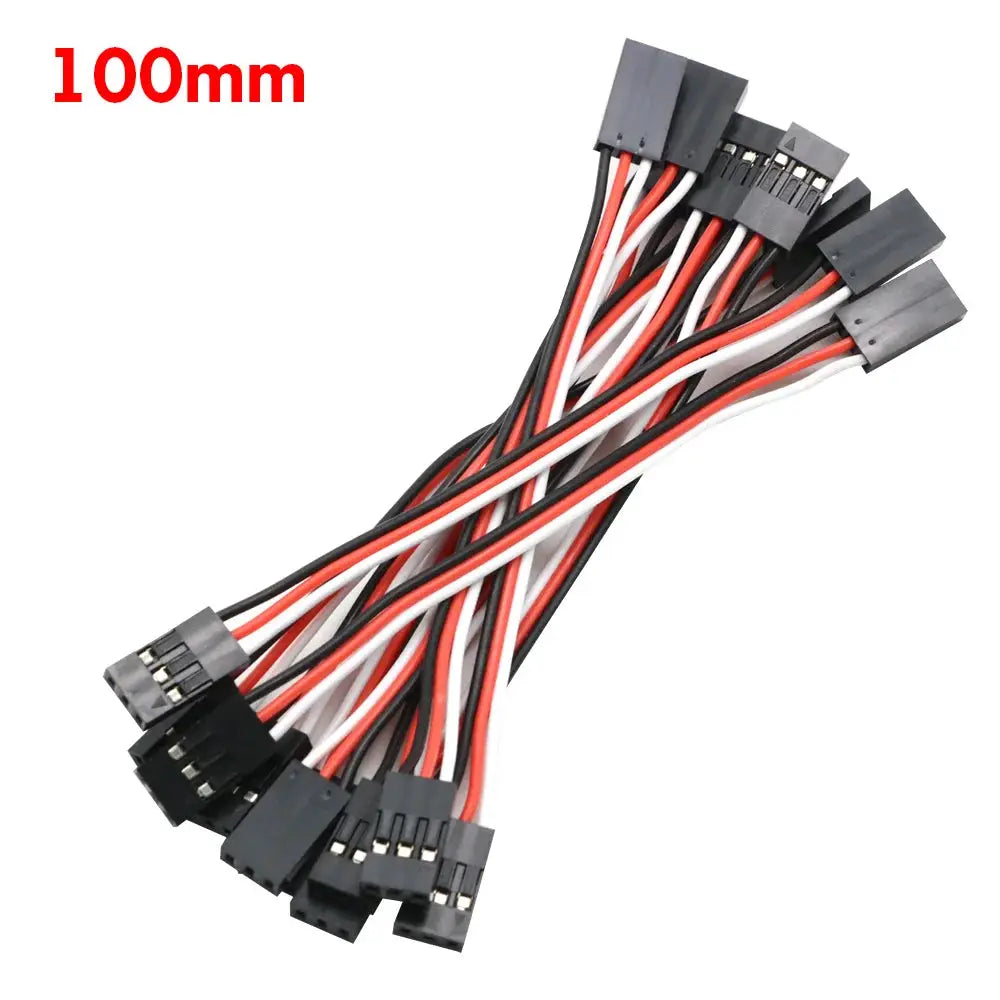 10pcs 100mm 150MM 200MM 300MM 500MM Servo Extension Cord Male to Male for JR Plug Servo Extension Lead Wire Cable 10cm by InterCyprus Trading Ltd