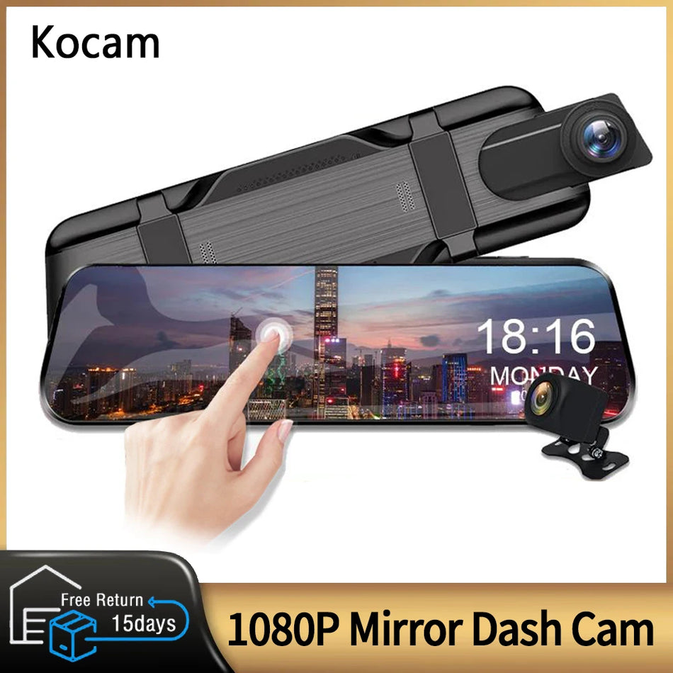 Mirror Camera for Car 10 Inch Touch Screen &ndash; Dual Front and Rear Recording