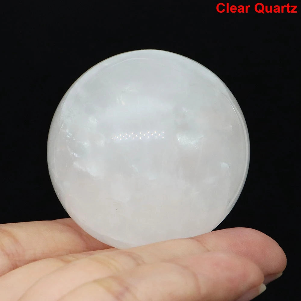 40mm Natural Stones Ball Reiki Crystal Sphere &ndash; Chakra Gems Clear Quartz / 1PC