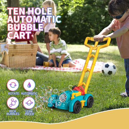Mower Trolley Bubble Machine &ndash; Portable Outdoor Bubble Toy