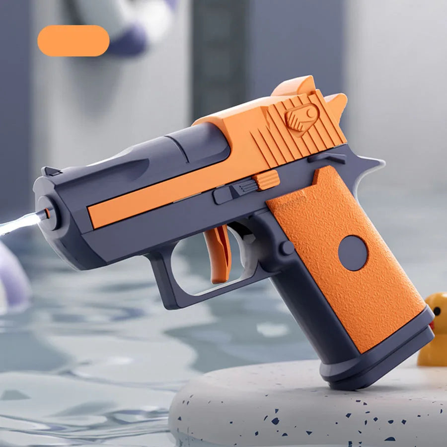Kids Mini Desert Eagle Water Gun &ndash; Continuous Shooting Pool &amp; Beach Toy for Summer Fun orange