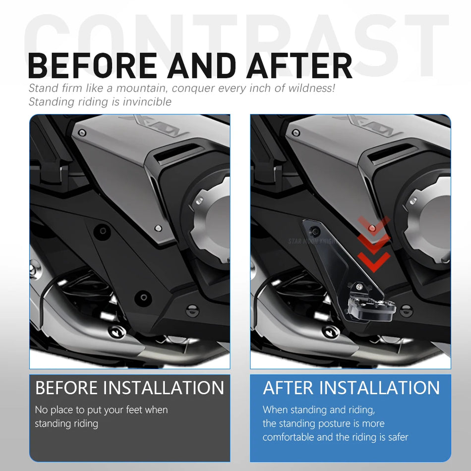 Honda X-ADV 750 Foldable Aluminum Foot Pegs for Passenger, Stand-Up Riding Accessory