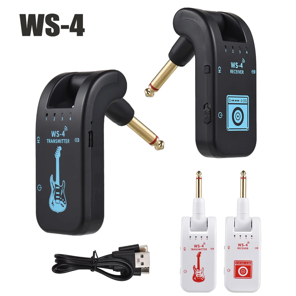 Sistema Inalámbrico de Guitarra WS4 2.4G Transmisor Receptor