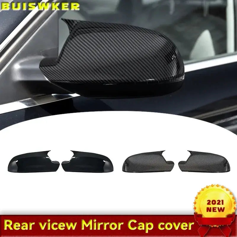 For Audi A4 A5 B8.5 A3 A6 C6 Q3 Carbon fiber Look car door side mirrors caps rearview mirror cover by InterCyprus Trading Ltd