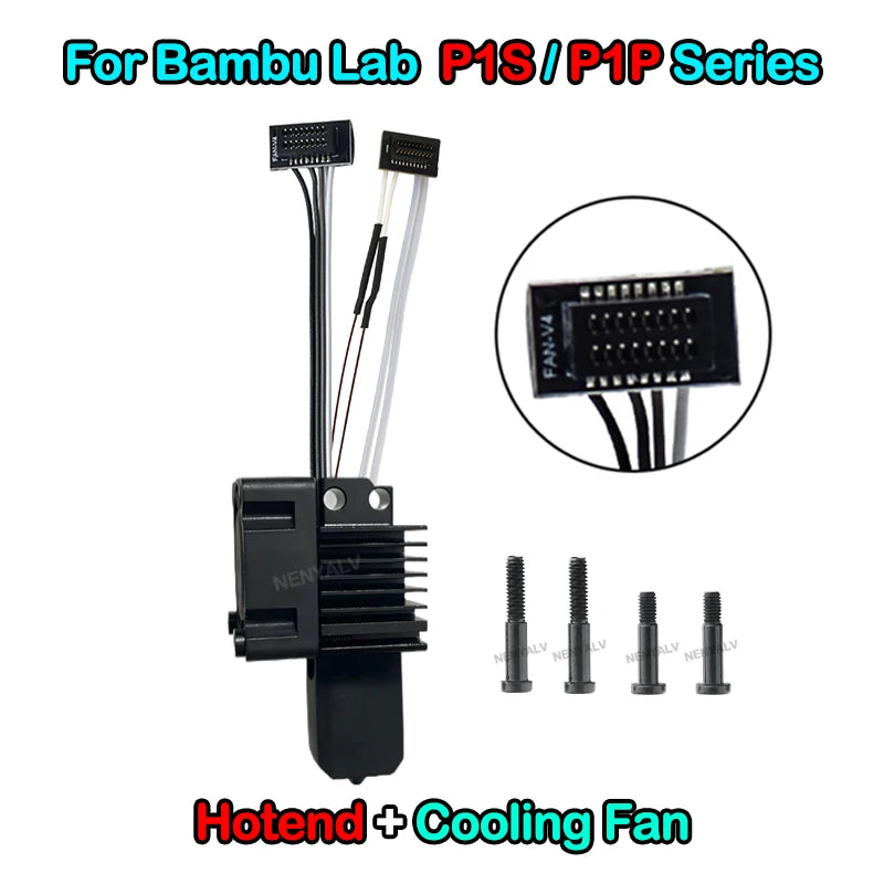 Bambu Lab X1/X1C/P1P/P1S Metal Hotend &ndash; Enhanced Cooling
