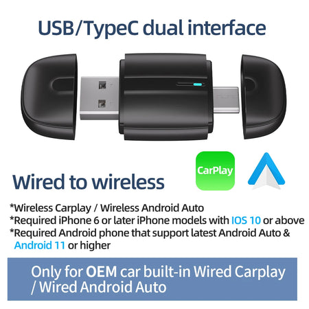 2in1 Wireless CarPlay Dongle &ndash; Convert Wired To Wireless CP203