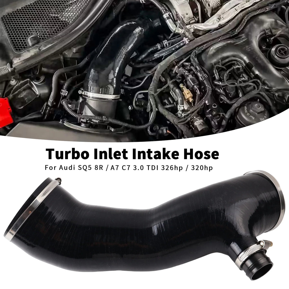 Turbo Inlet Intake Silicone Hose For Audi SQ5 8R A7 C7 3.0 TDI by InterCyprus Trading Ltd