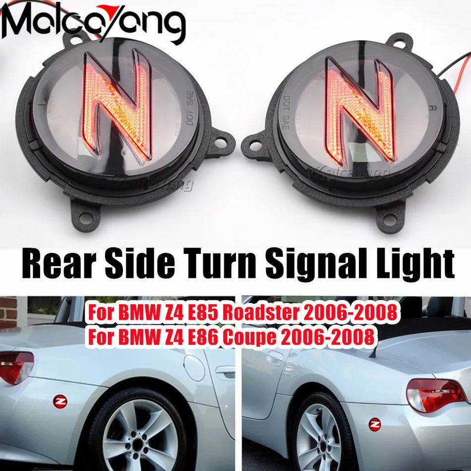 2Piece LED Rear Side Marker Light Turn Signal Blinker Lamp For BMW Z4 E85 Roadster 2003-2008 E86 Coupe 2006-2008 Car Accessories