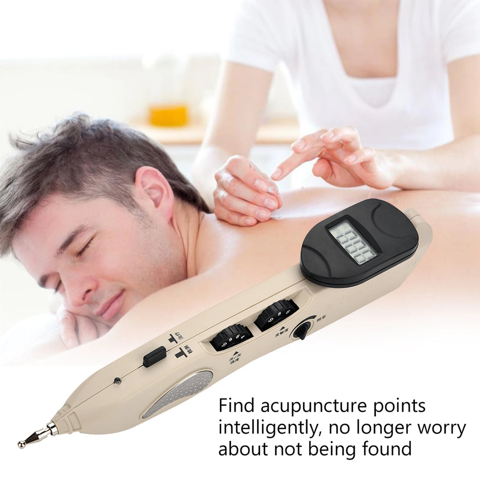 Electronic Acupuncture Pen with Tens Point Detector, Stainless Steel Massager